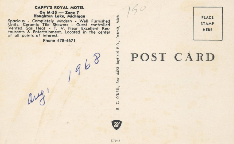 Diesels Motel (Cappys Motel) - Old Postcard